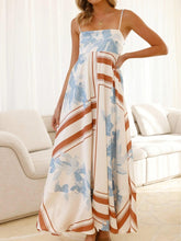Contrast Floral Print Maxi Dress