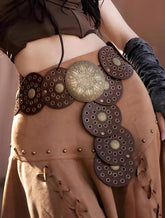Western Style Round Disc Waist Belt
