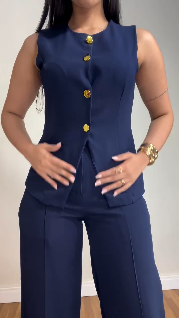 Women's Sleeveless Vest Suit Set