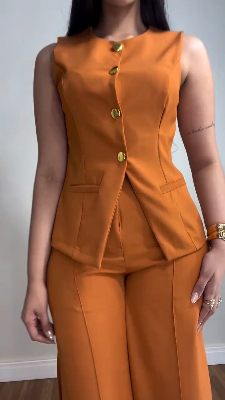 Women's Sleeveless Vest Suit Set