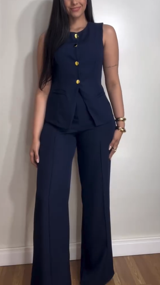 Women's Sleeveless Vest Suit Set