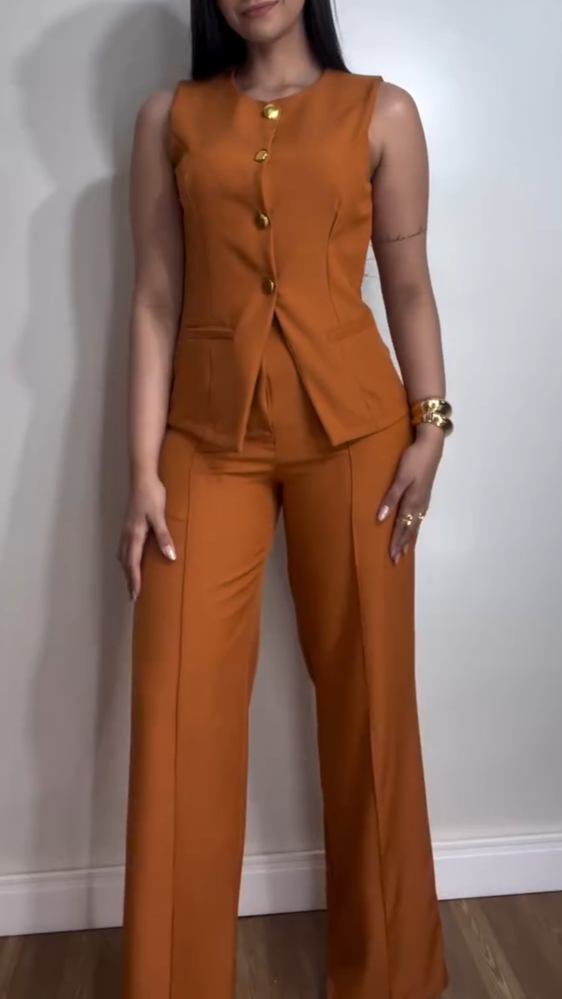 Women's Sleeveless Vest Suit Set