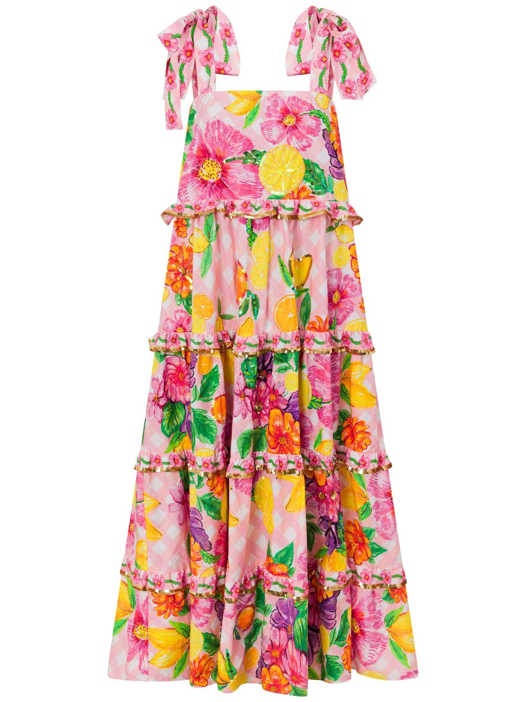 Chic Floral Sequined Square Neck Slip Dress