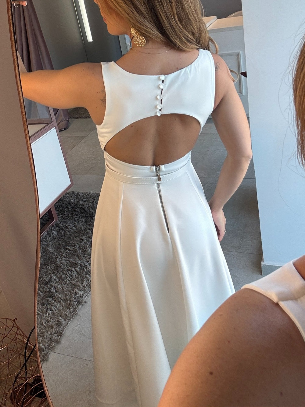 Vestido Midi Cinto Pri Branco