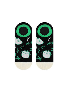 Cartoon Kitty Boat Socks
