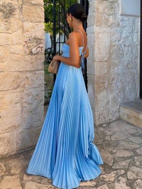 Bandeau Pleated Sleeveless Suspender Dress