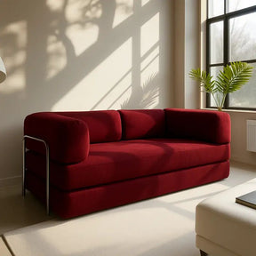 Sofá Cama Bloom Bouclé Linho - Expansão Automática