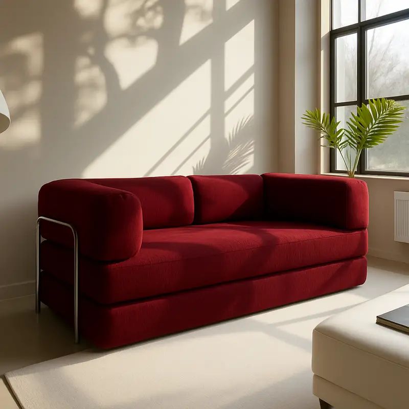 Sofá Cama Bloom Bouclé Linho - Expansão Automática