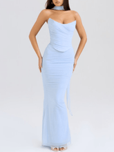 Cabernet strapless corset with neck scarf