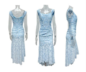 Blue bell floral maxi dress