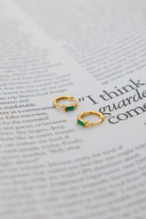 18K Gold Plated Eyes To The Soul Earrings Emerald