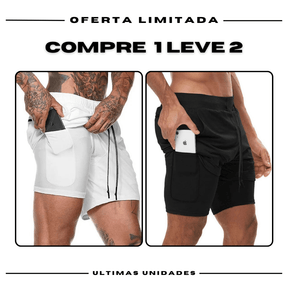 Kit 2 Bermudas de Compressão 2 em 1 Fila ProFit [COMPRE 01 LEVE 02]