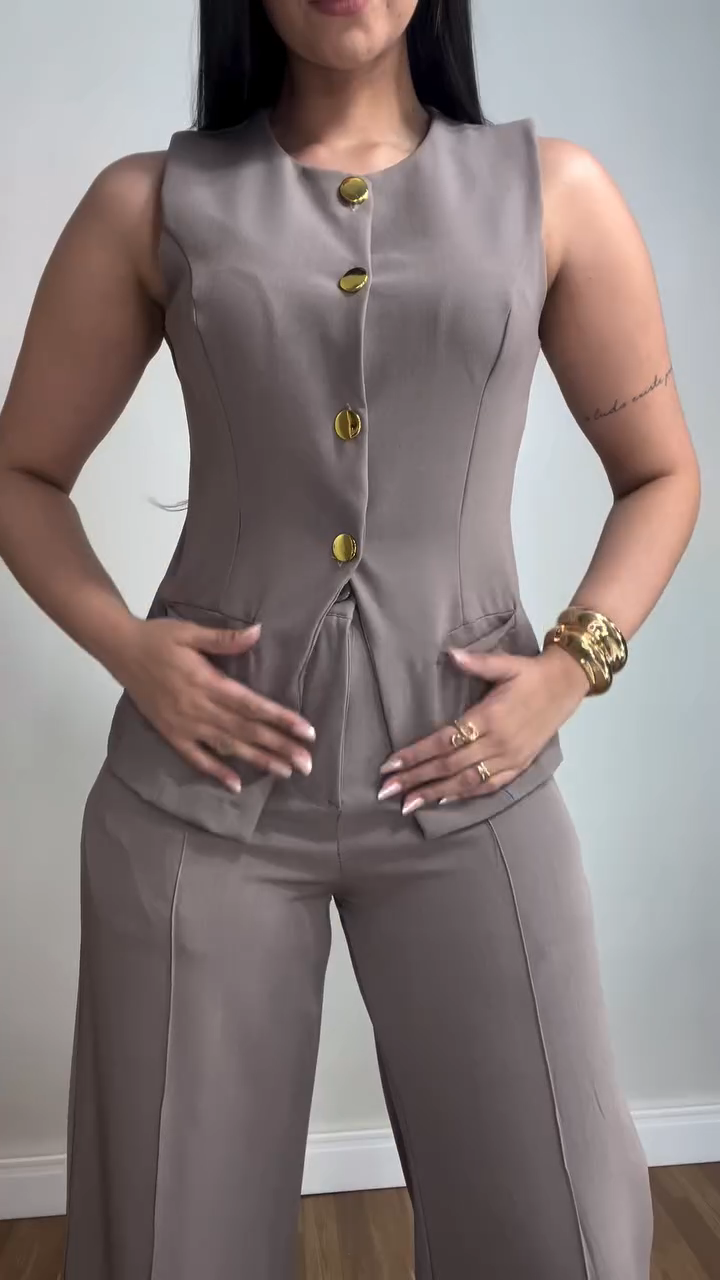 Women's Sleeveless Vest Suit Set