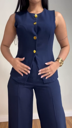 Women's Sleeveless Vest Suit Set