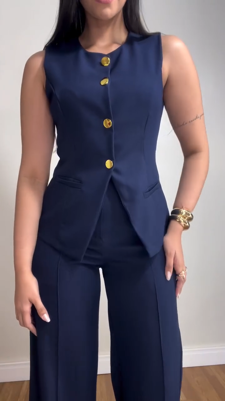 Women's Sleeveless Vest Suit Set