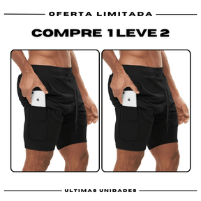 Kit 2 Bermudas de Compressão 2 em 1 Fila ProFit [COMPRE 01 LEVE 02]