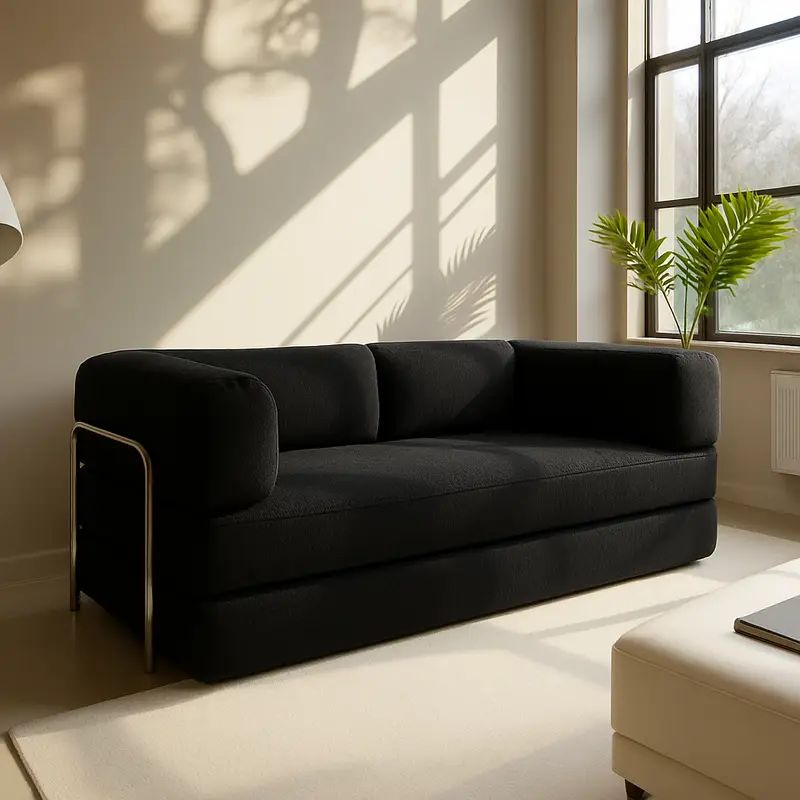Sofá Cama Bloom Bouclé Linho - Expansão Automática