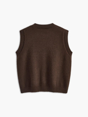 Casual Button Up Sweater Vest