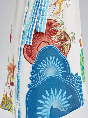 Breathable Natural Linen Printed Dress