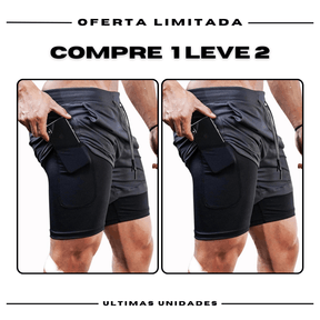 Kit 2 Bermudas de Compressão 2 em 1 Fila ProFit [COMPRE 01 LEVE 02]