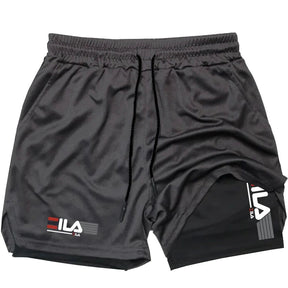 Kit 2 Bermudas de Compressão 2 em 1 Fila ProFit [COMPRE 01 LEVE 02]