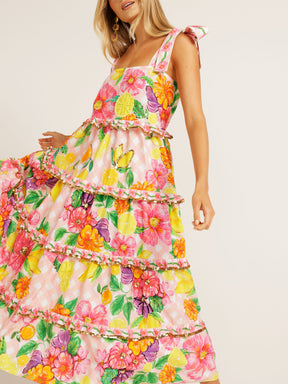 Chic Floral Sequined Square Neck Slip Dress