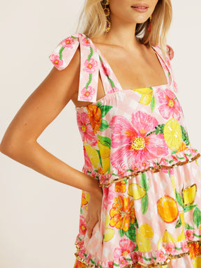 Chic Floral Sequined Square Neck Slip Dress